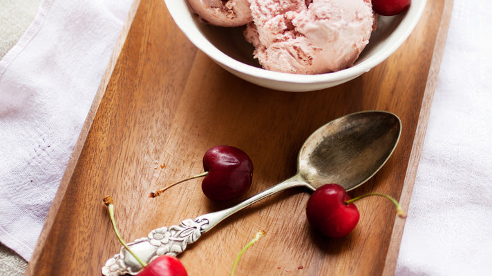 Roasted Cherry Vanilla Bourbon Ice Cream