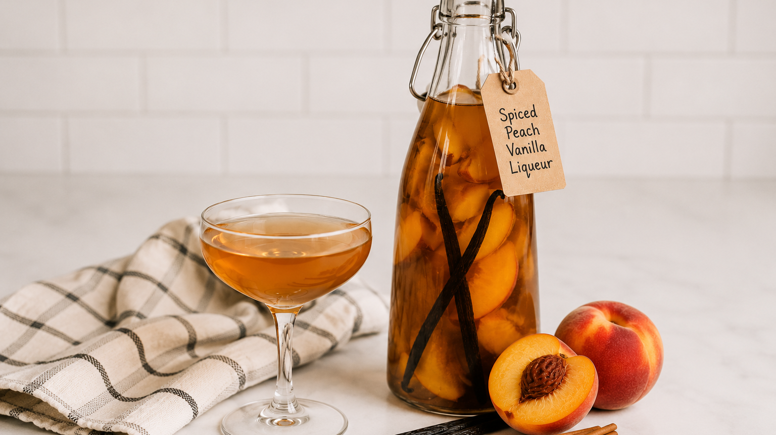 Spiced Peach Vanilla Liqueur