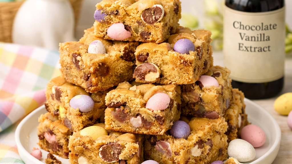 Cadbury Egg Chocolate Vanilla Blondies