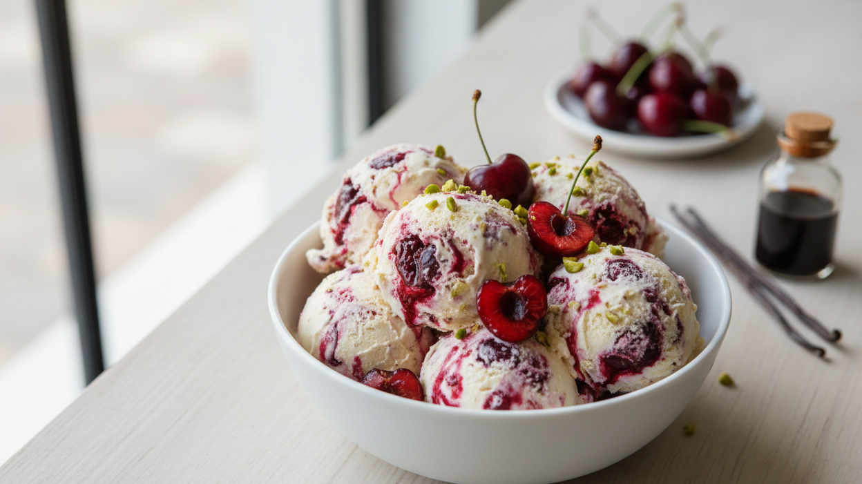 Homemade Cherry Ice Cream
