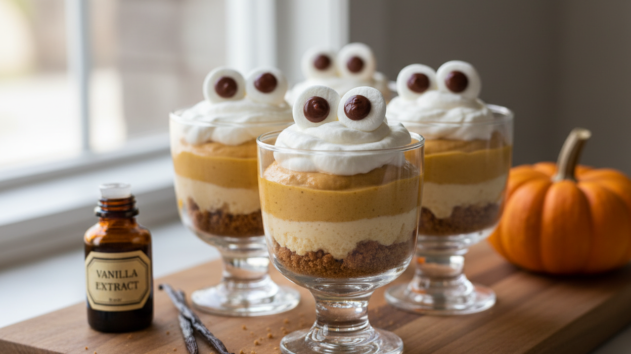 Pumpkin cheesecake gingerbread trifles