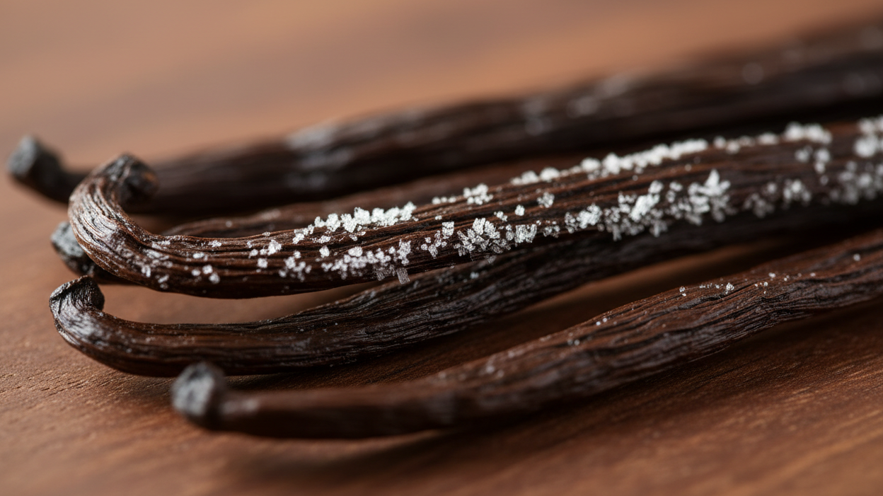 Vanillin Crystals: The Sparkling Sign of Perfectly Cured Vanilla Beans