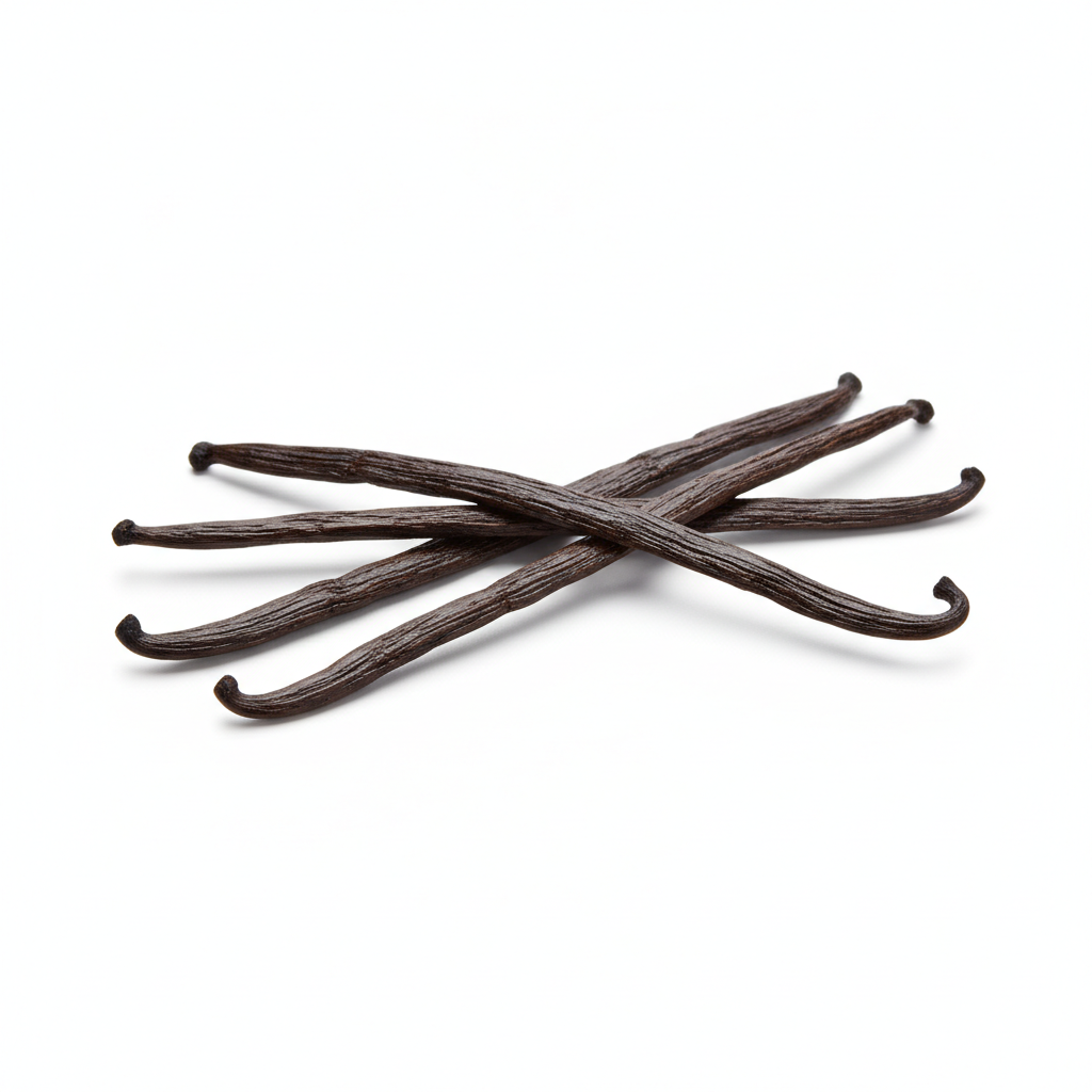4 vanilla beans in a pile