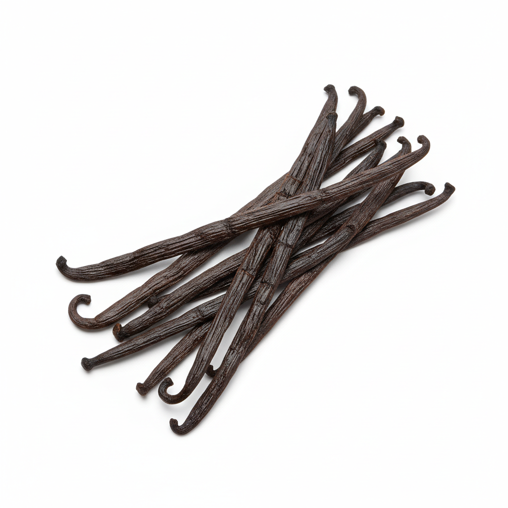 7 vanilla beans in a pile