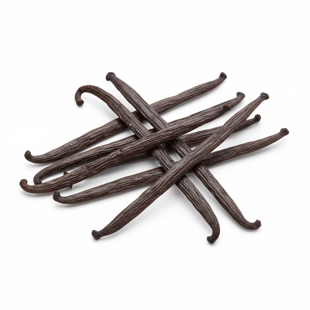 7 vanilla beans in a pile