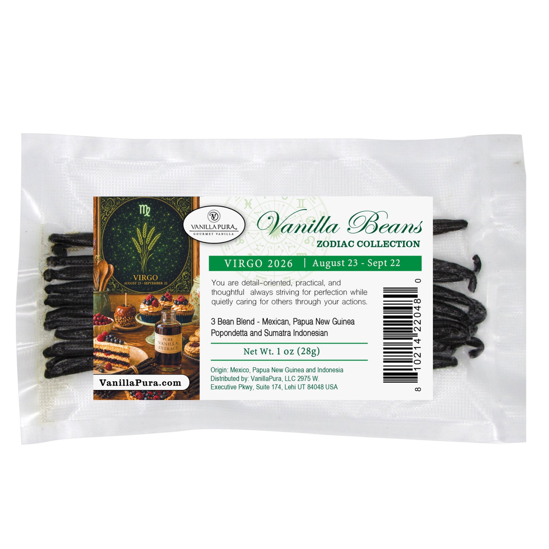 The Virgo Vanilla Bean Blend - Grade A Beans from Mexico, PNG
