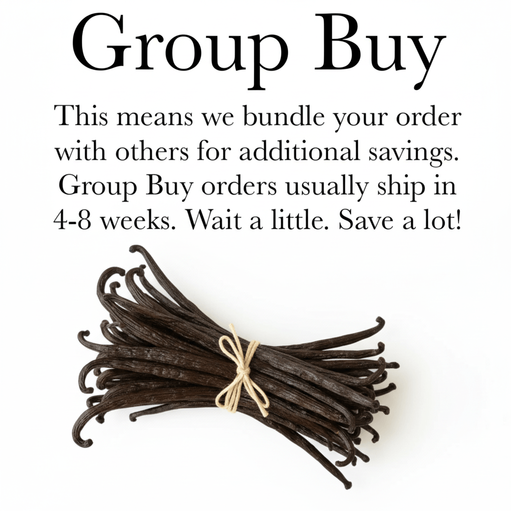 Group Buy for Costa Rican Costaricensis Vanilla Beans, bundling orders for savings, ships in 4-8 weeks.
