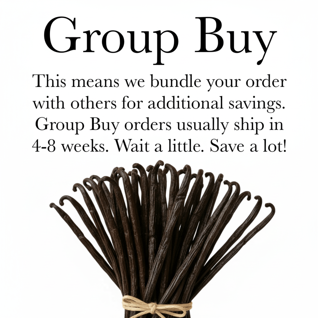 Group Buy offer for Costa Rican Vanilla Planifolia with bundled savings and shipping details.