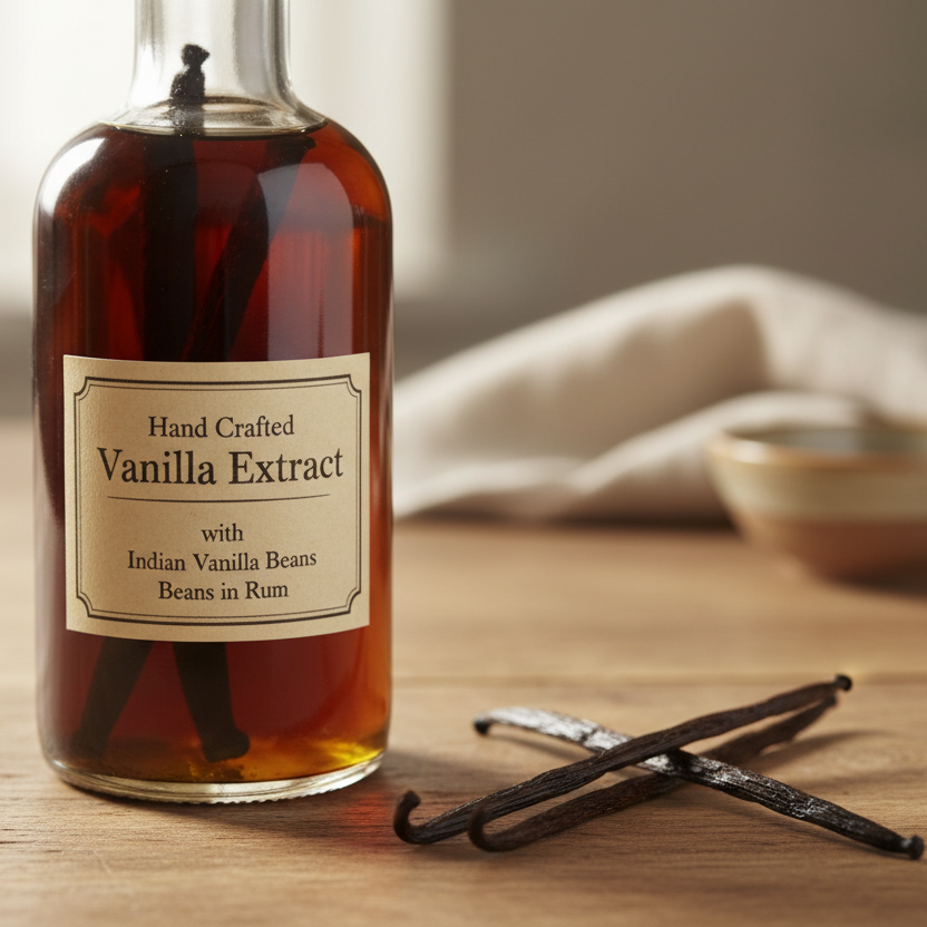 Hand Crafted Vanilla Extract with Indian Vanilla Beans