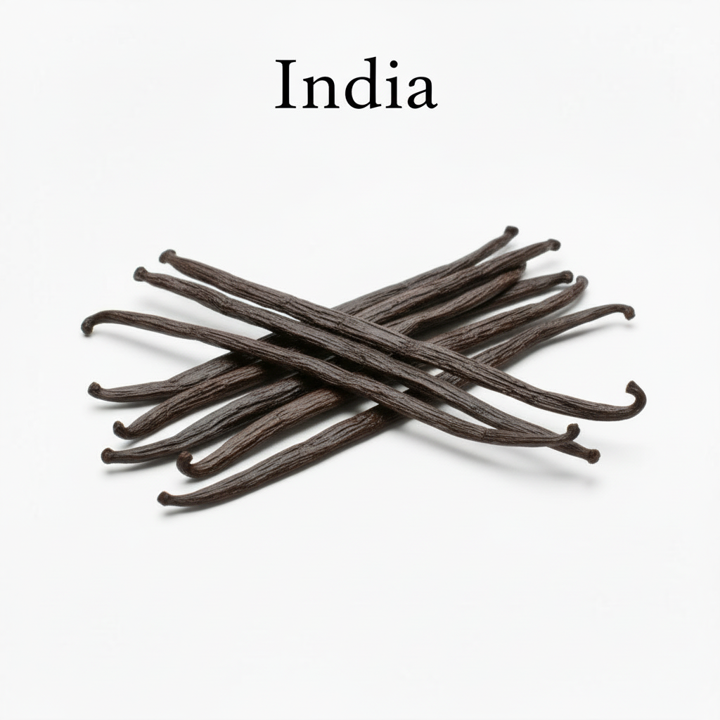 India vanilla beans - different arrangement