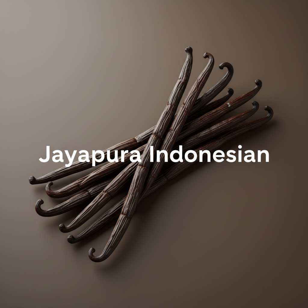 Jayapura Indonesian vanilla beans with darker background