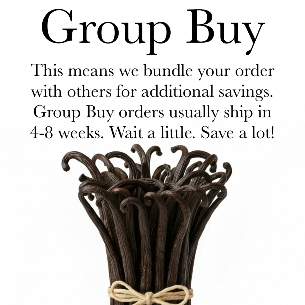 Group Buy information with Bolivian Vanilla Beans for additional savings and shipping details.