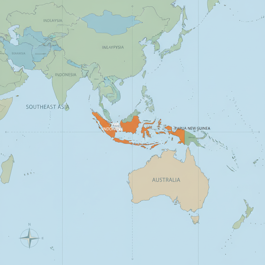 World Map - Papua Indonesia Region
