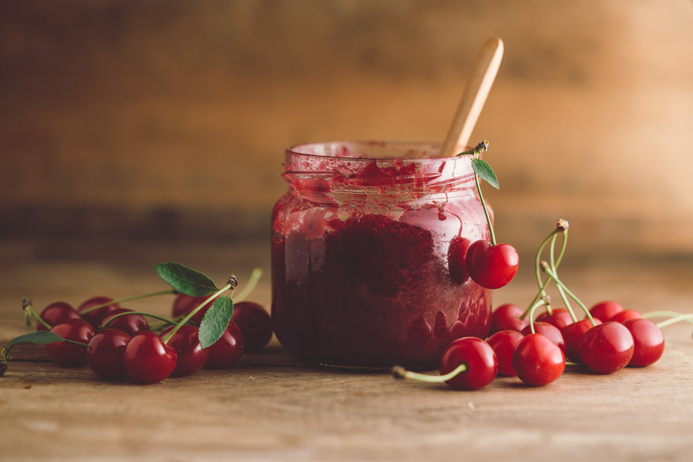 Roasted cherry vanilla bean jam