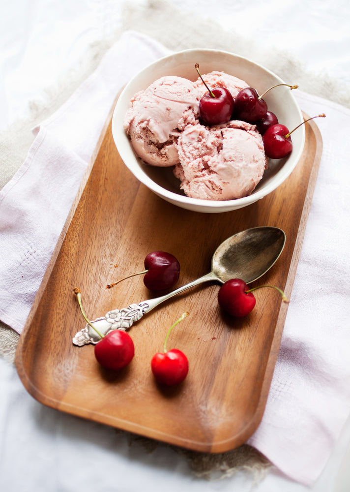 Roasted Cherry Vanilla Bourbon Ice Cream