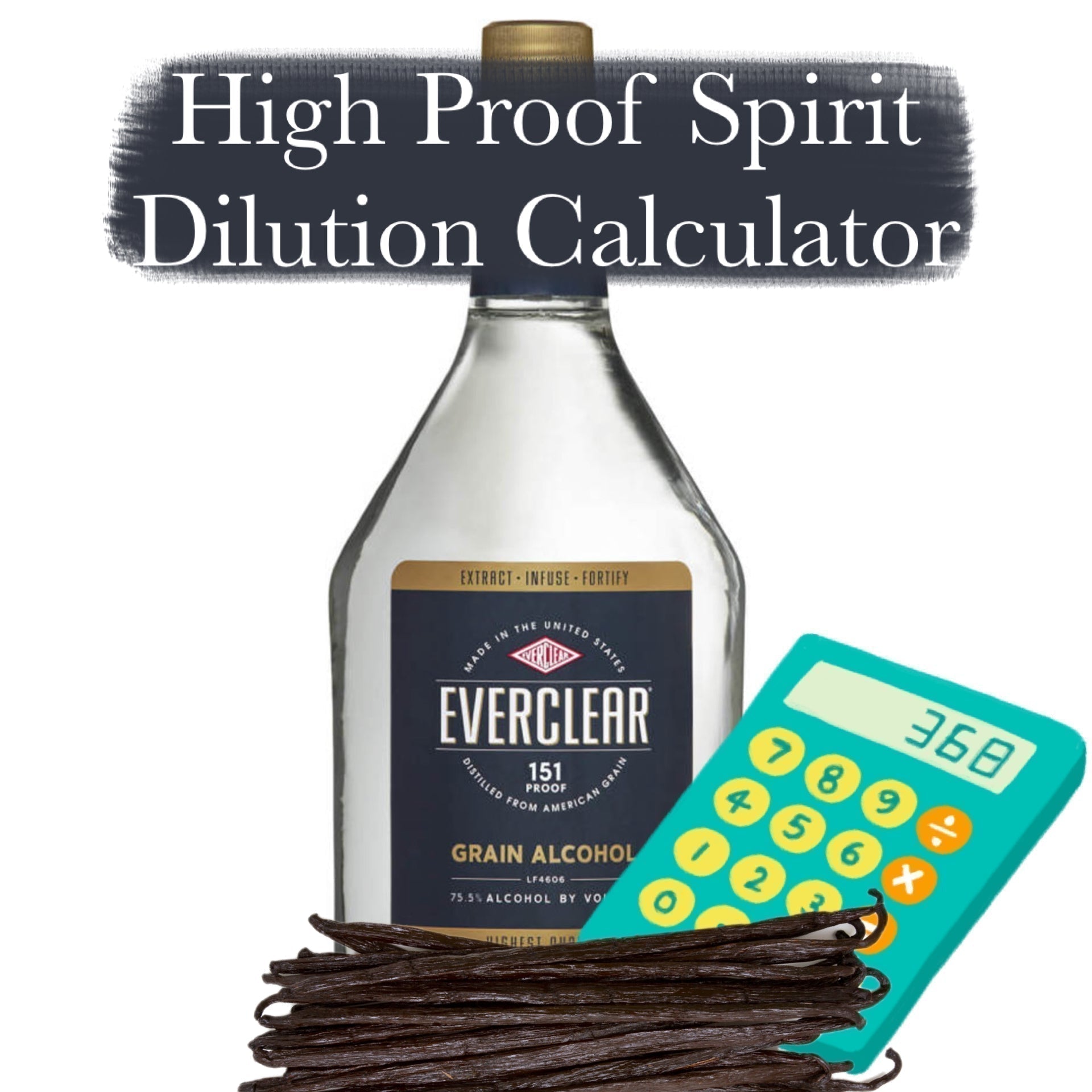 Dilution Calculator for High Proof Spirits like Everclear