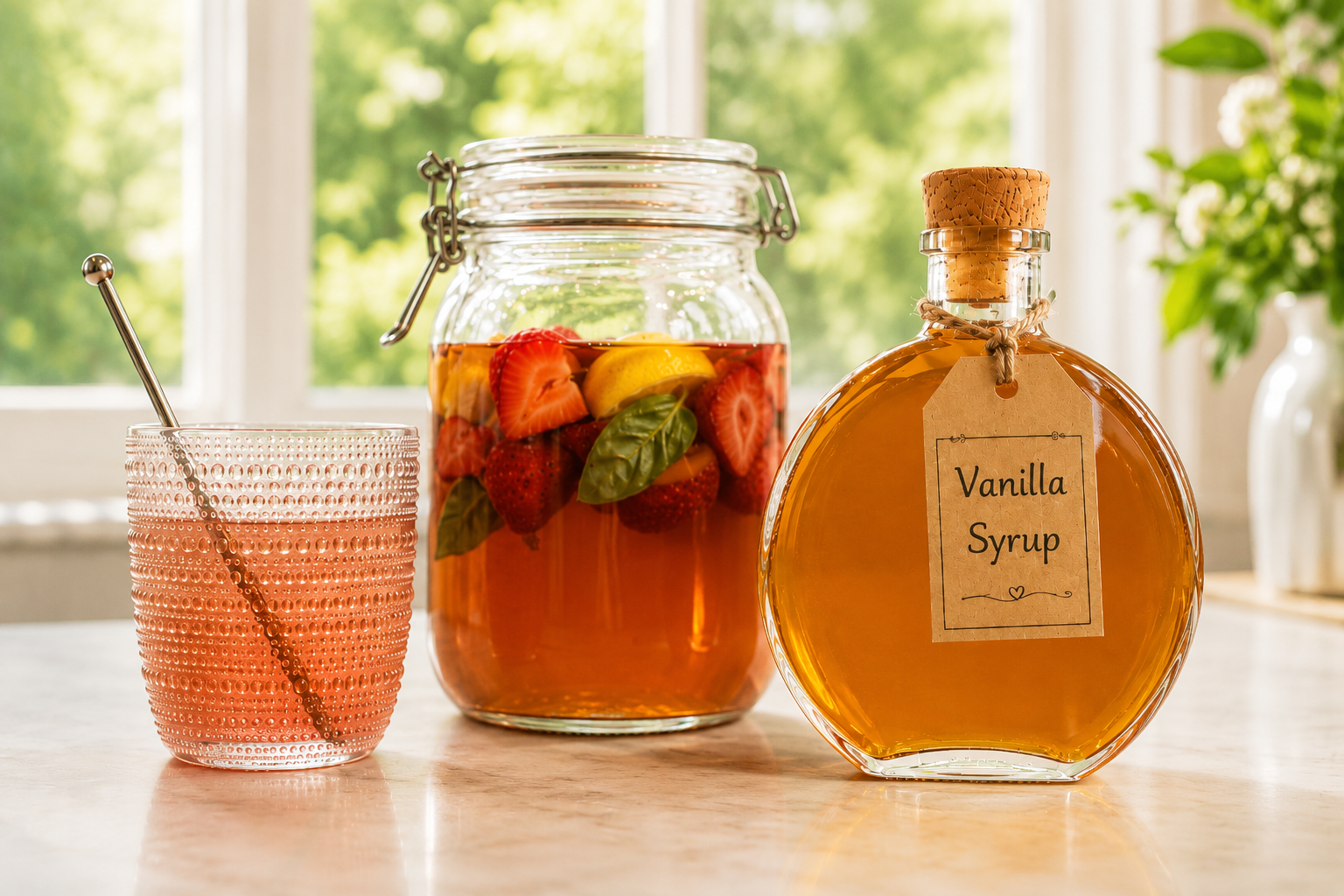Strawberry Basil Vanilla Cold Brew Tea
