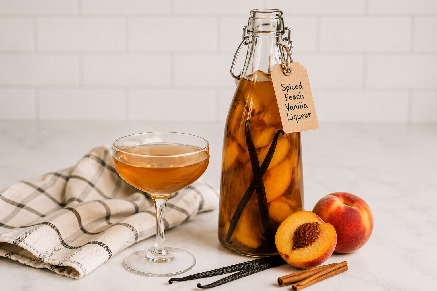 Spiced Peach Vanilla Liqueur