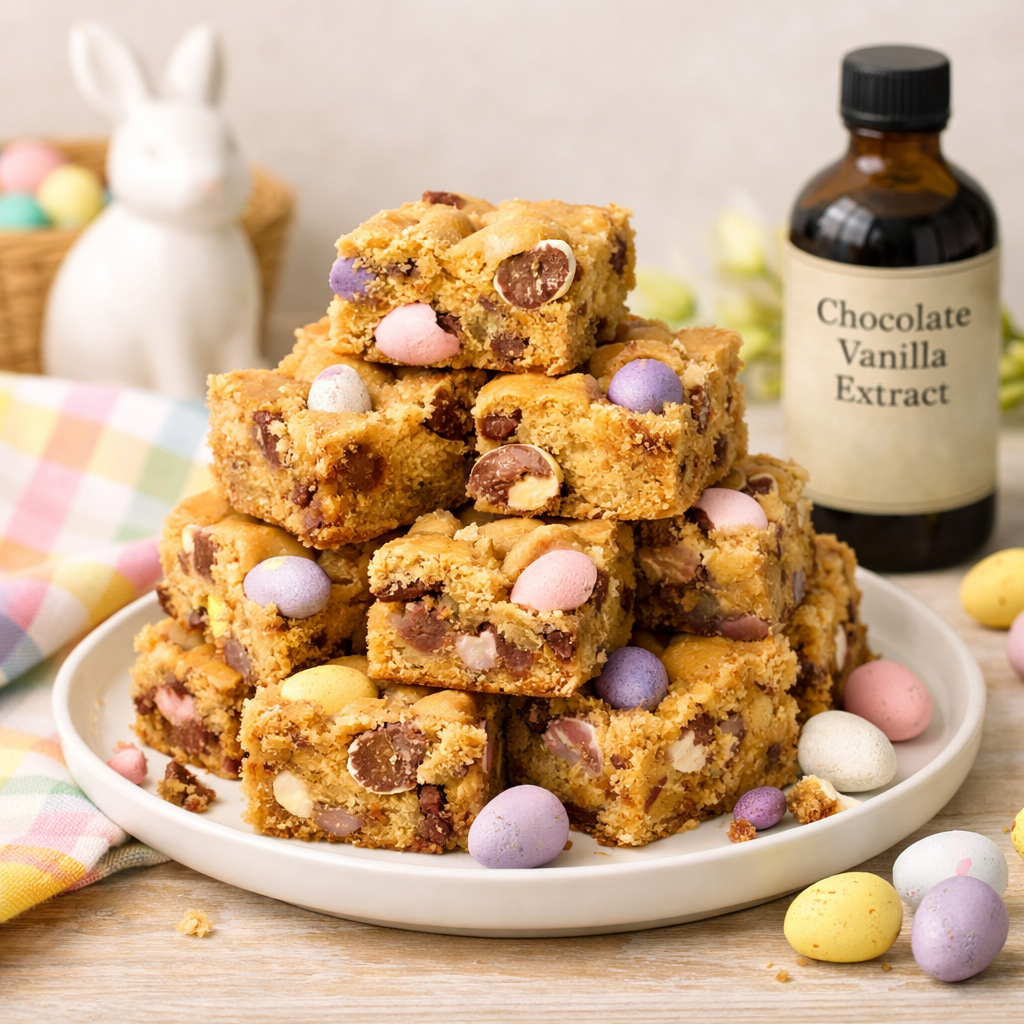 Cadbury Egg Chocolate Vanilla Blondies