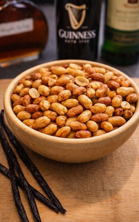 Guinness Beer Nuts with Homemade Vanilla & Irish Whiskey