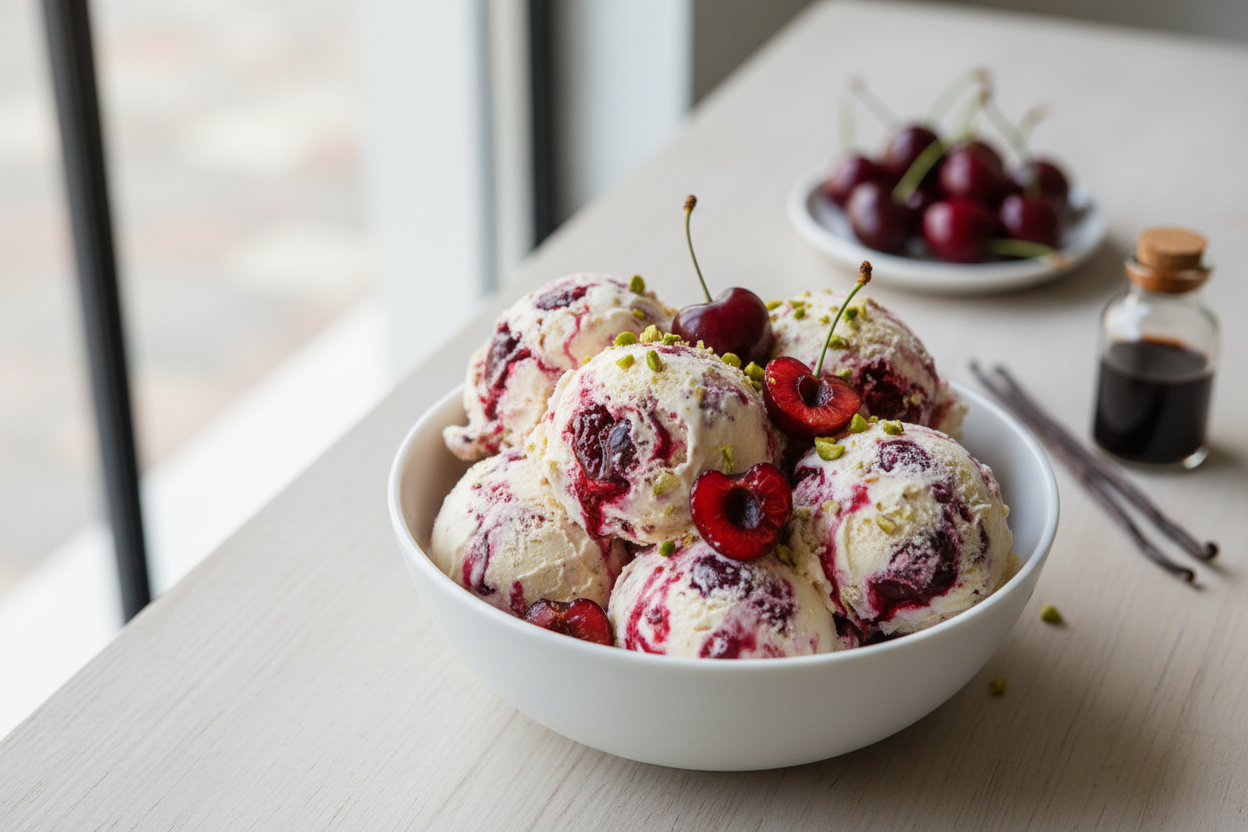 homemade cherry ice cream