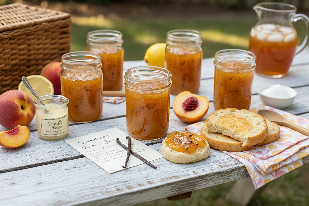 Michelle's Peach Vanilla Bean Freezer Jam