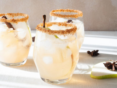 Vanilla Maple Roasted Pear Sparkling Cocktails