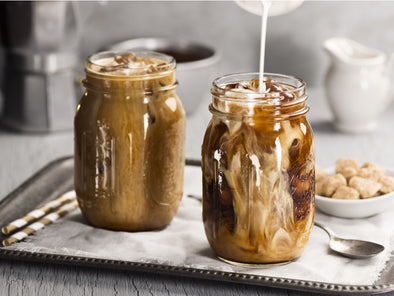 Vanilla Bean Iced Coffee with Homemade Vanilla Syrup