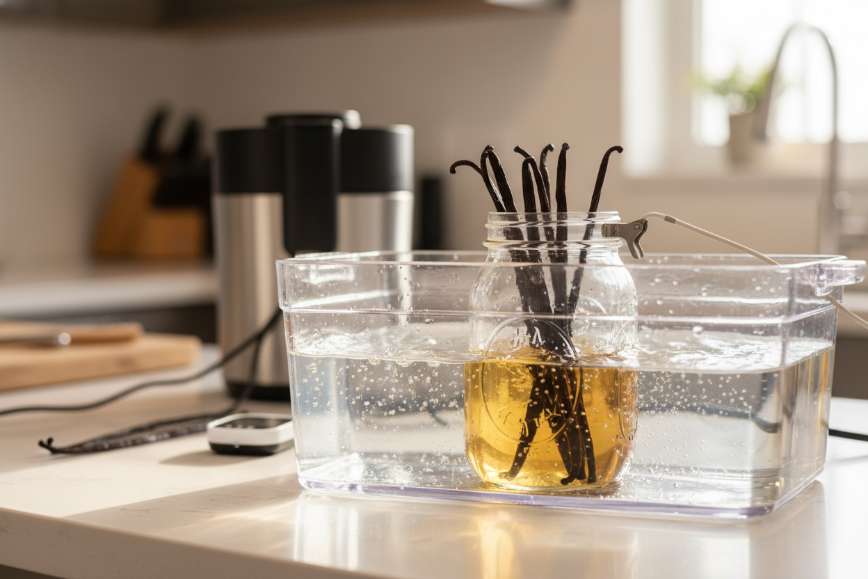 Speeding Up Vanilla Extract: Sous Vide Techniques & Why We Don't Recommend Pressure Cookers