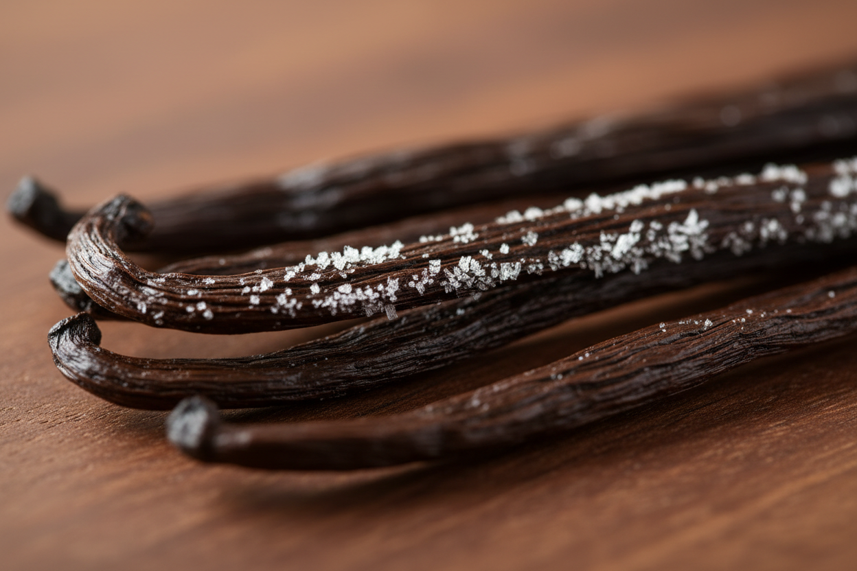 Vanillin Crystals: The Sparkling Sign of Perfectly Cured Vanilla Beans