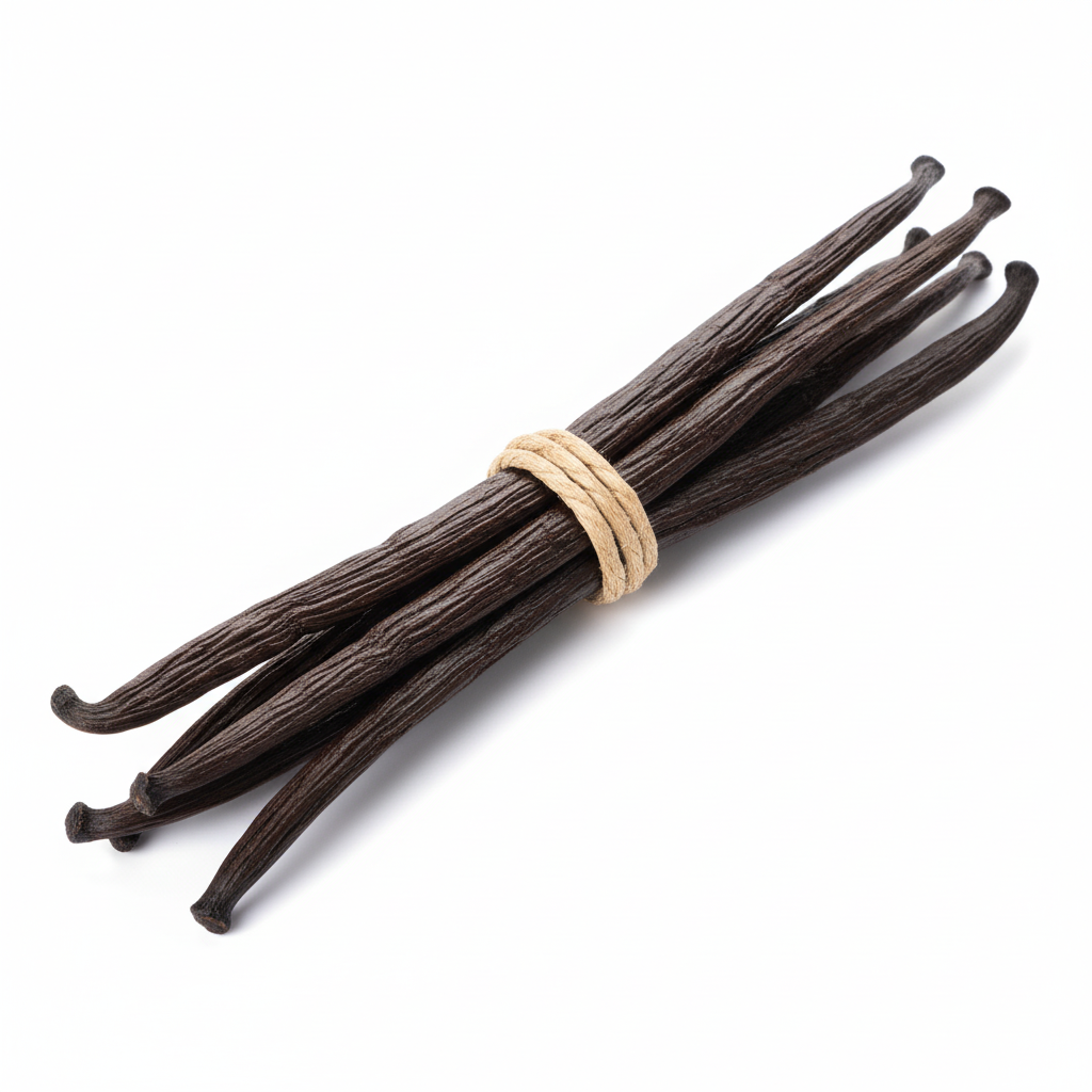 4 vanilla beans bound with twine