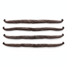 4 vanilla beans laying horizontally