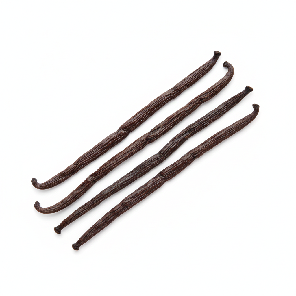 4 vanilla beans - pure white