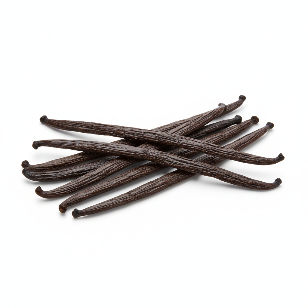 7 vanilla beans in a pile