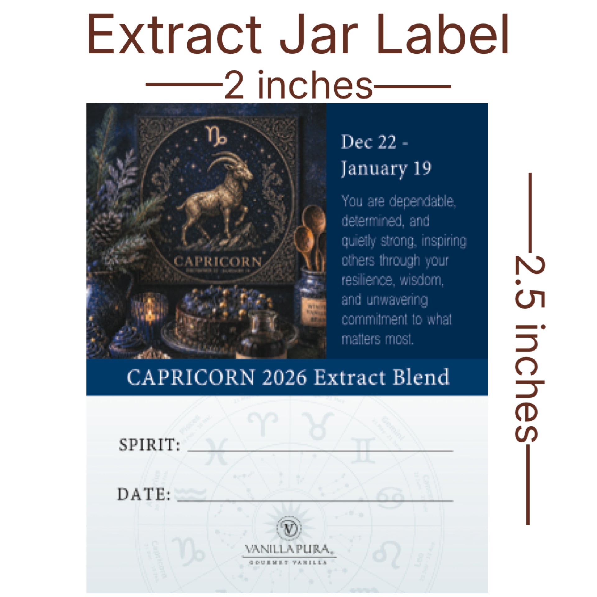 Capricornページ Capricorn Vanilla Bean Blend - 3 Gourmet Grade A Vanilla Beans