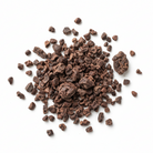 Cacao nibs on white background