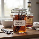 DIY vanilla extract in kitchen