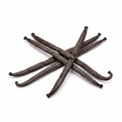 Grade A vanilla beans on white background