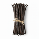 Large bundle of vanilla beans bound with twine