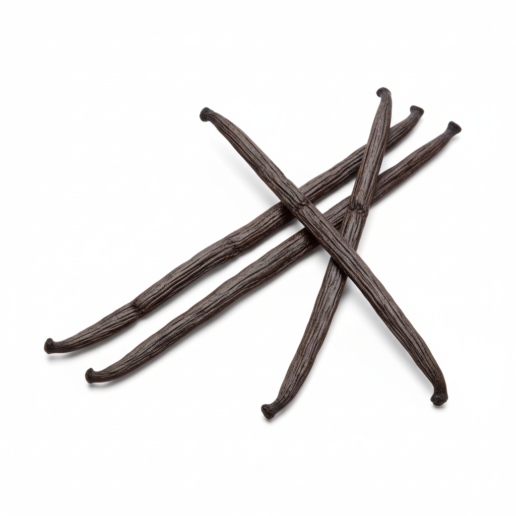 Madagascar Vanilla Beans - White Background