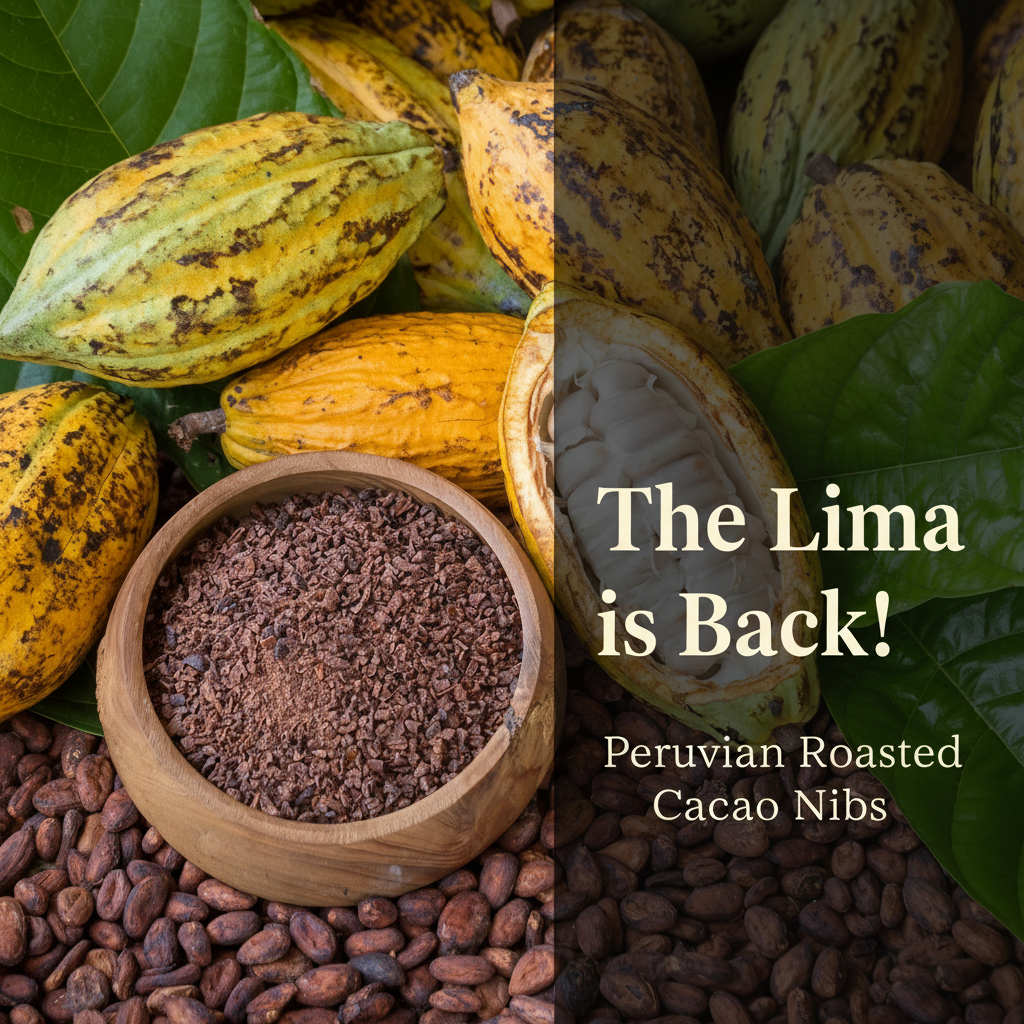 The Lima is Back! Peruvian Roasted Cacao Nibs promotional banner