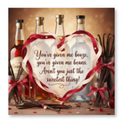 Valentine's card about booze and beans