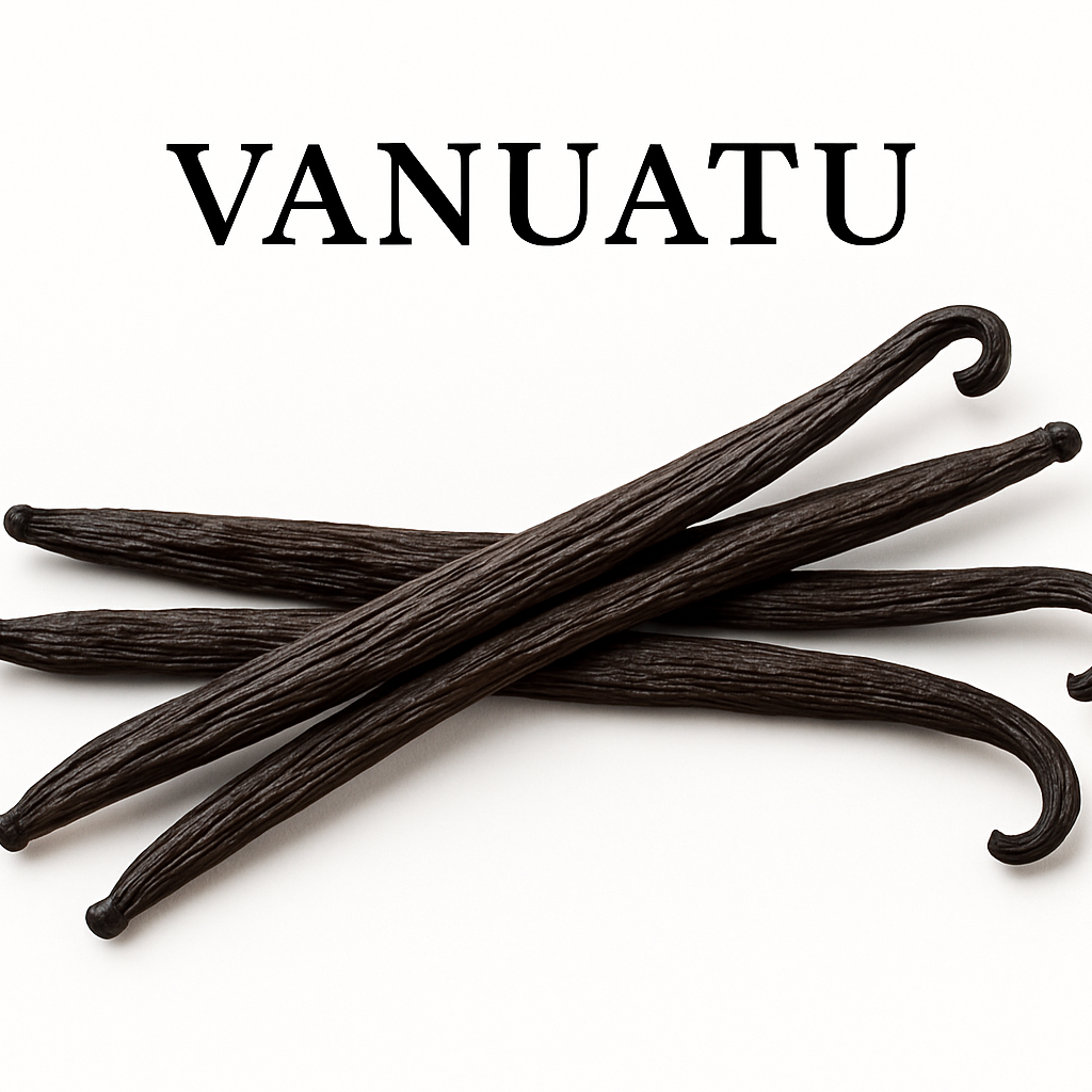 Vanuatu Vanilla Beans on White Background