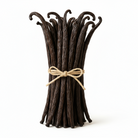 Vanilla bean bundle pure white background