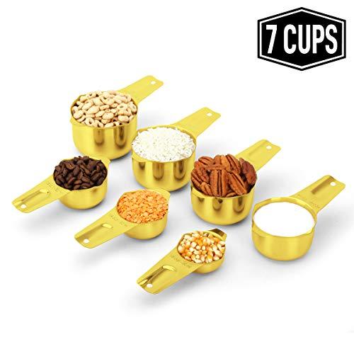Measuring Cups - Heavy Duty Stainless Steel Copper Set of 7 (Retail)