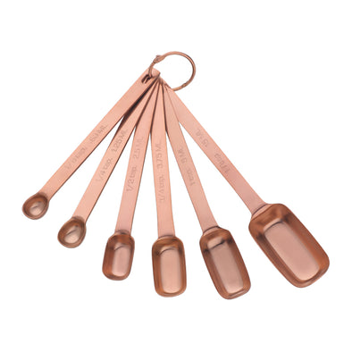 Measuring Spoons - Heavy Duty Narrow Copper Set of 6 (Retail)