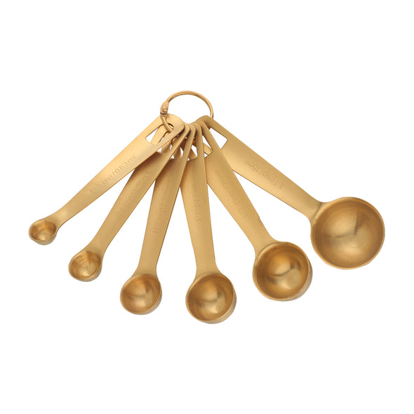 Measuring Spoons - Round Gold Set of 6 (Retail)
