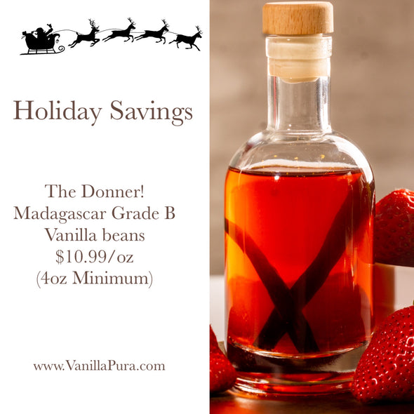 The Donner! Co-op GRADE-B Madagascar Vanilla Beans - For Vanilla Extract & Baking