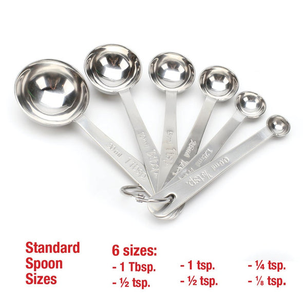 Measuring Spoons - Round Iridescent Set of 6 (Retail)